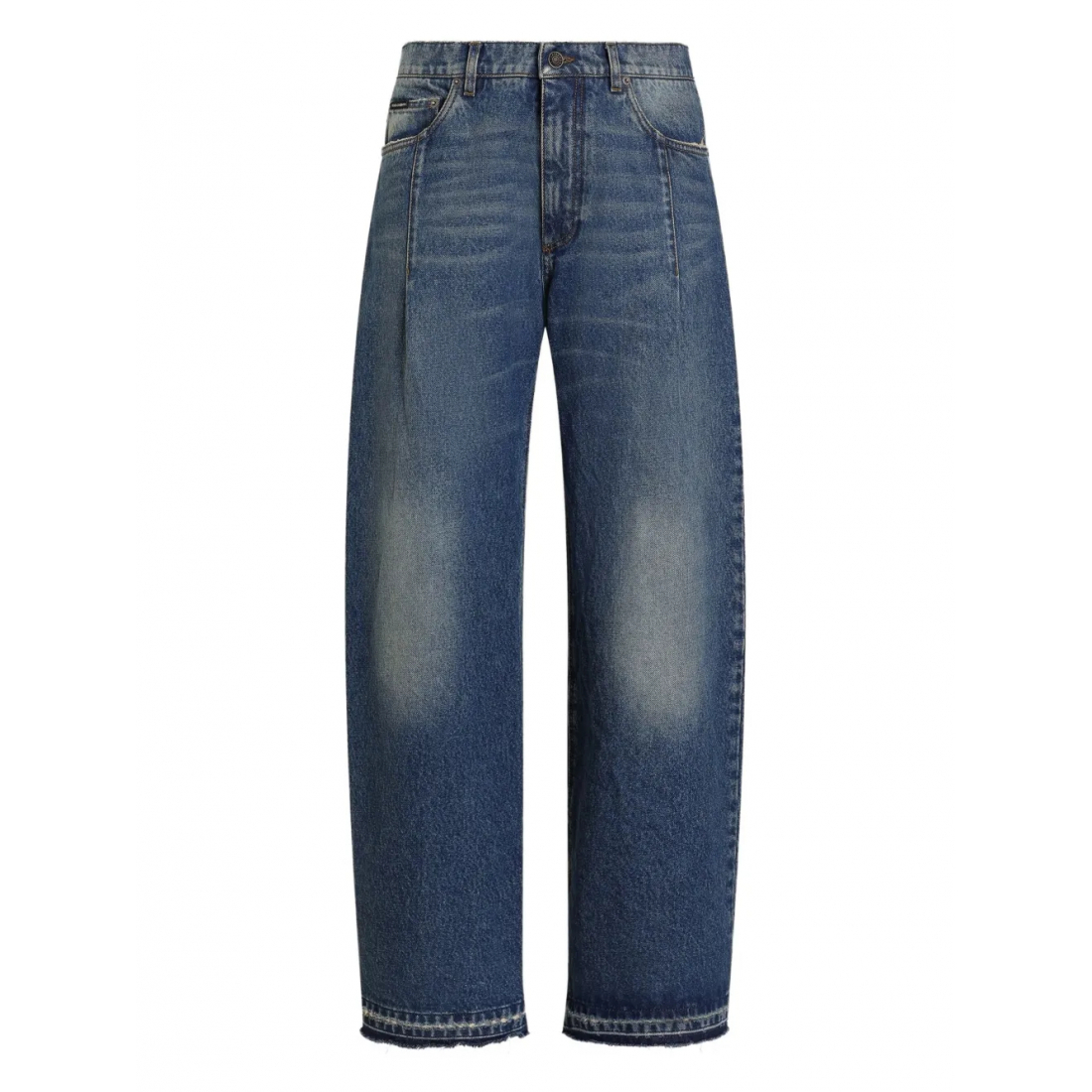 Men's 'Logo-Plaque Frayed' Jeans