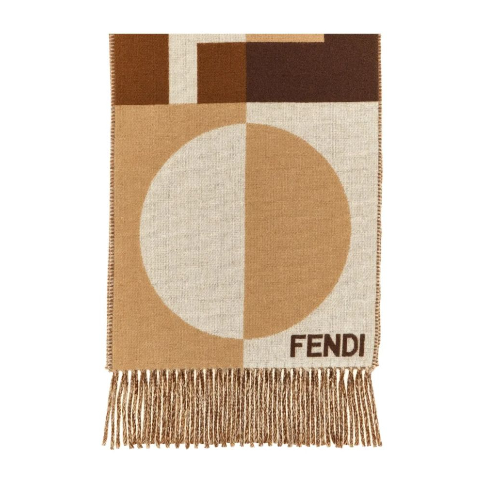 Écharpe en laine 'Jacquard-Pattern Fringed' pour Femmes