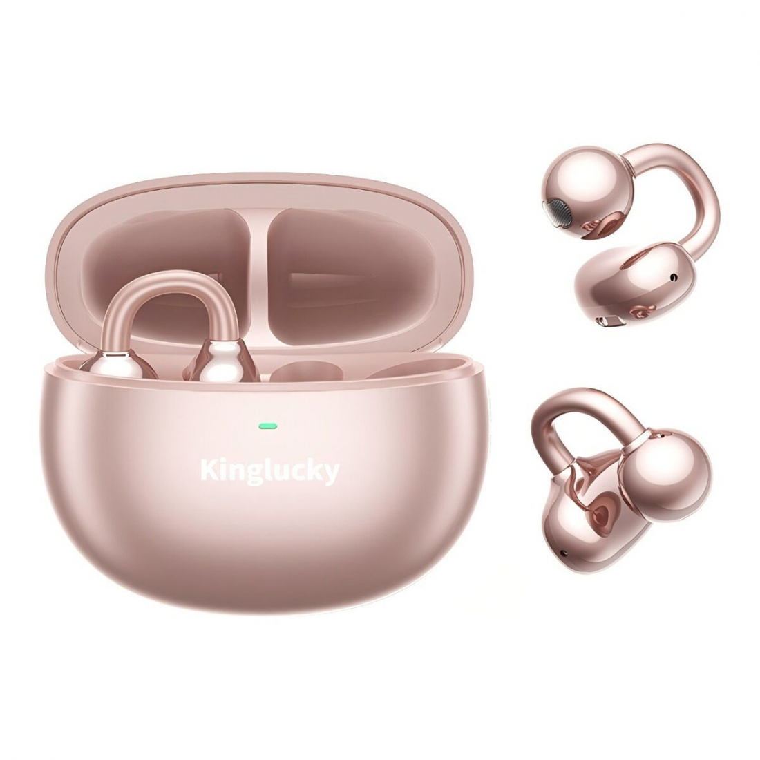 Kinglucky Clip-on Pink Bluetooth In-Ear Headphones