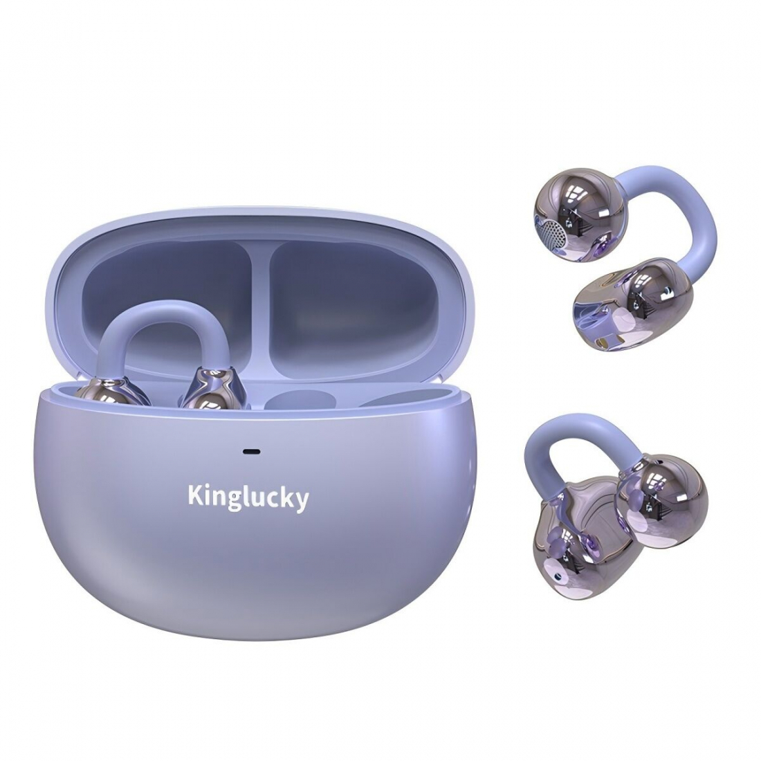 Kinglucky Clip-on Purple Bluetooth In-Ear Headphones