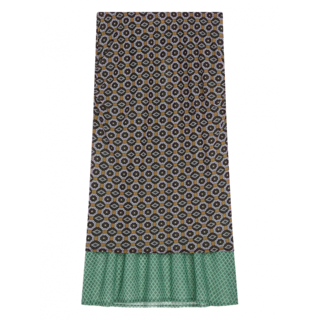 Jupe Midi 'Geometric-Pattern Ruffle-Hem' pour Femmes