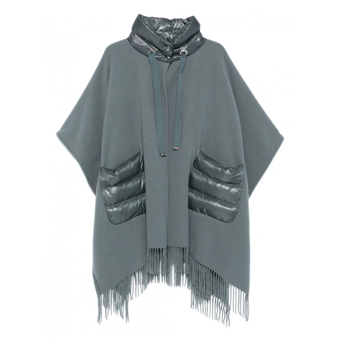 Poncho 'Quilted-Pocket Fringed' pour Femmes
