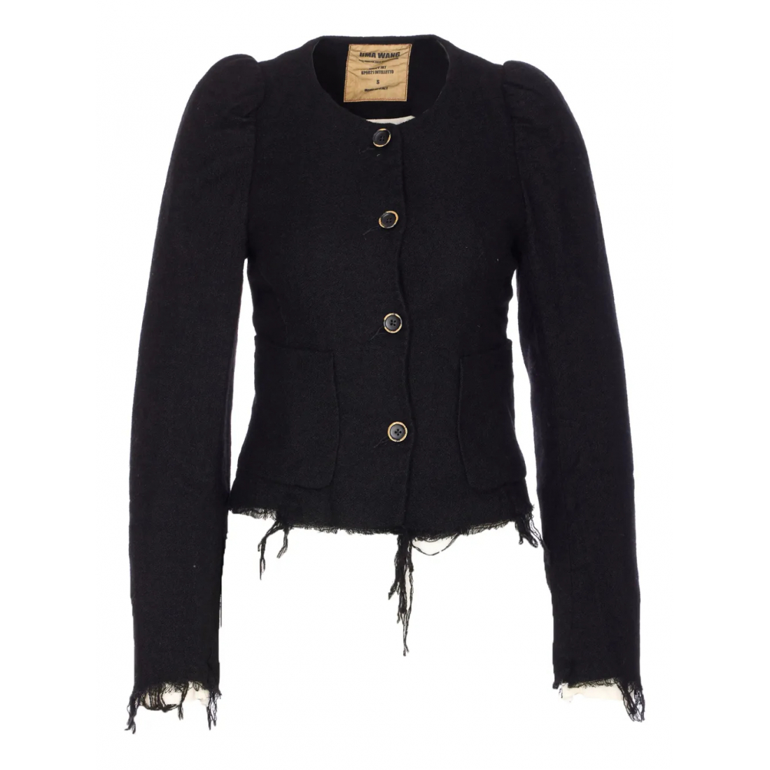 Veste 'Puff-Sleeve Frayed-Hem' pour Femmes