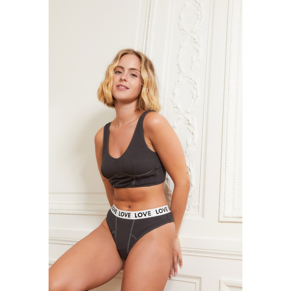 Soutien-gorge non rembourré+Sring 'Jade' pour Femmes - 2 Pièces