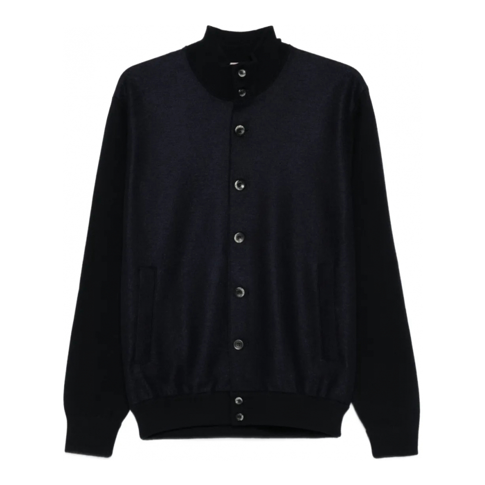 'Button-Front' Strickjacke für Herren