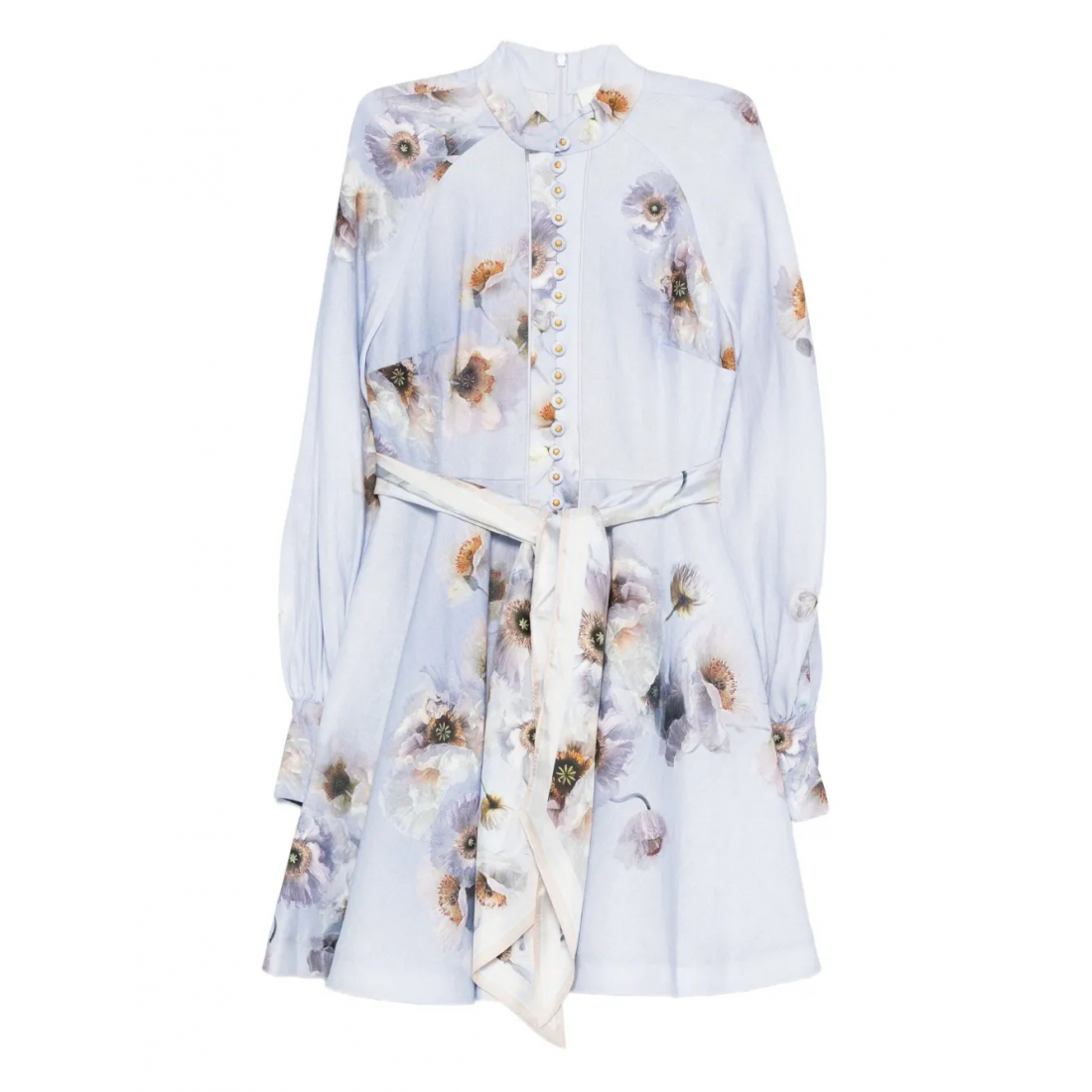 Robe mini 'Floral-Print Linen' pour Femmes