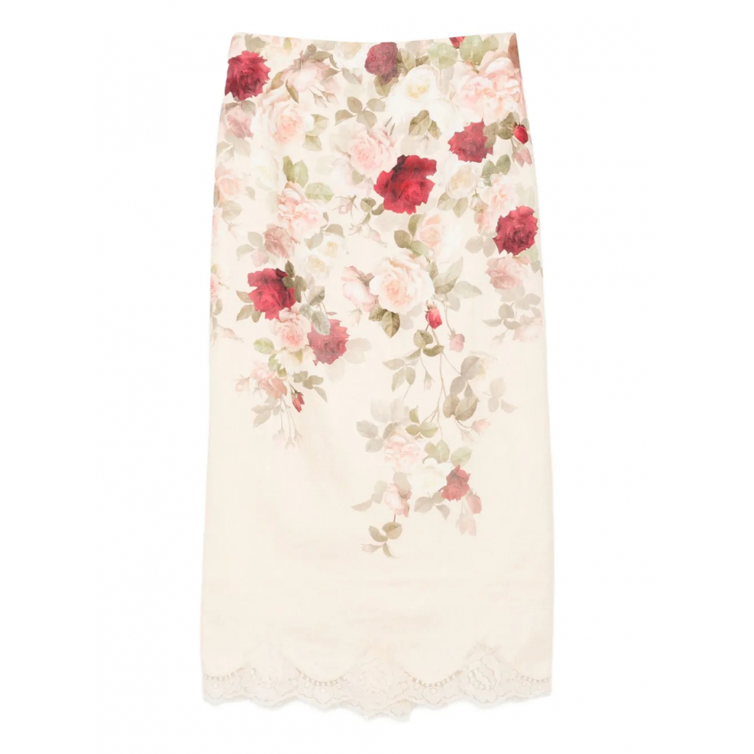 Jupe Midi 'Floral-Print Lace-Trimmed' pour Femmes