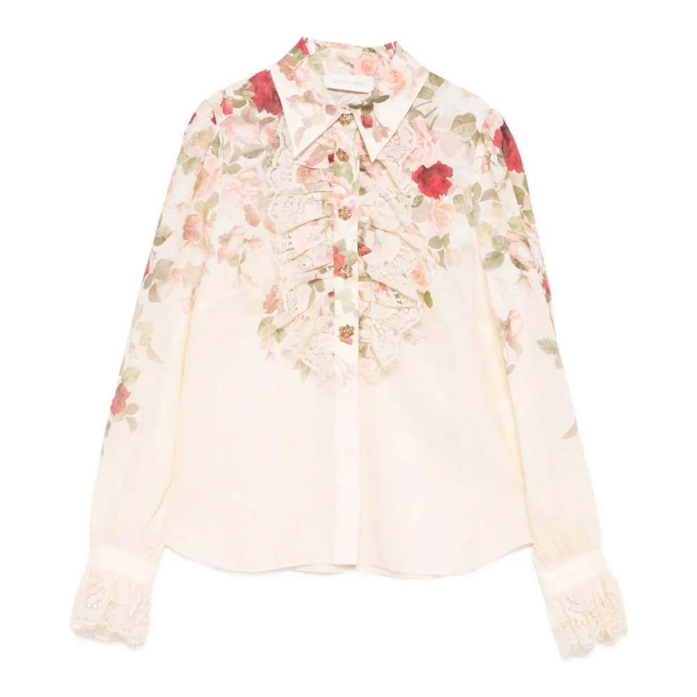 Women's 'Floral Lace-Trimmed' Shirt