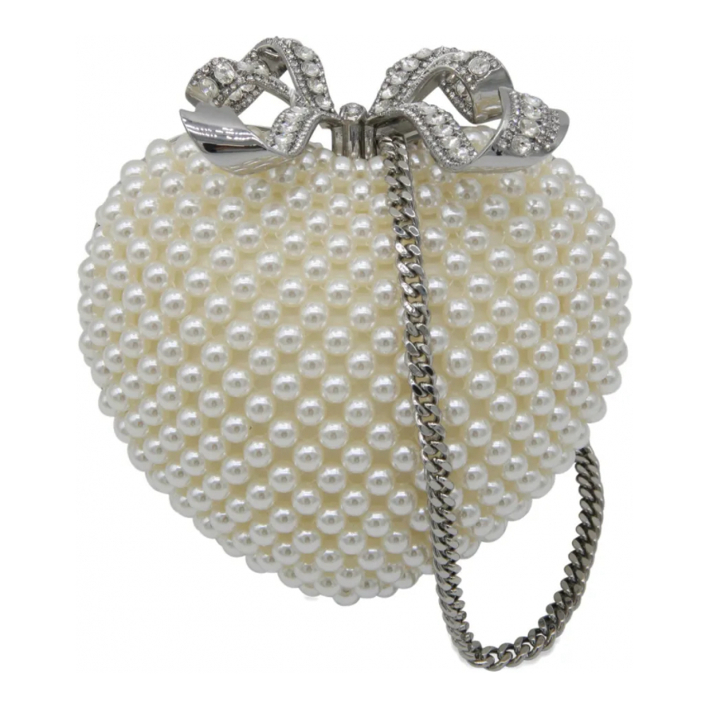 Women's 'Pearl-Embellished Heart' Clutch