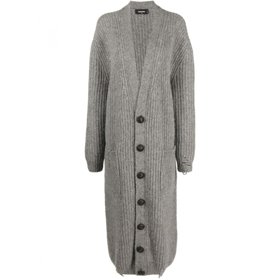 Women's 'Button-Up Ribbed Long' Cardigan