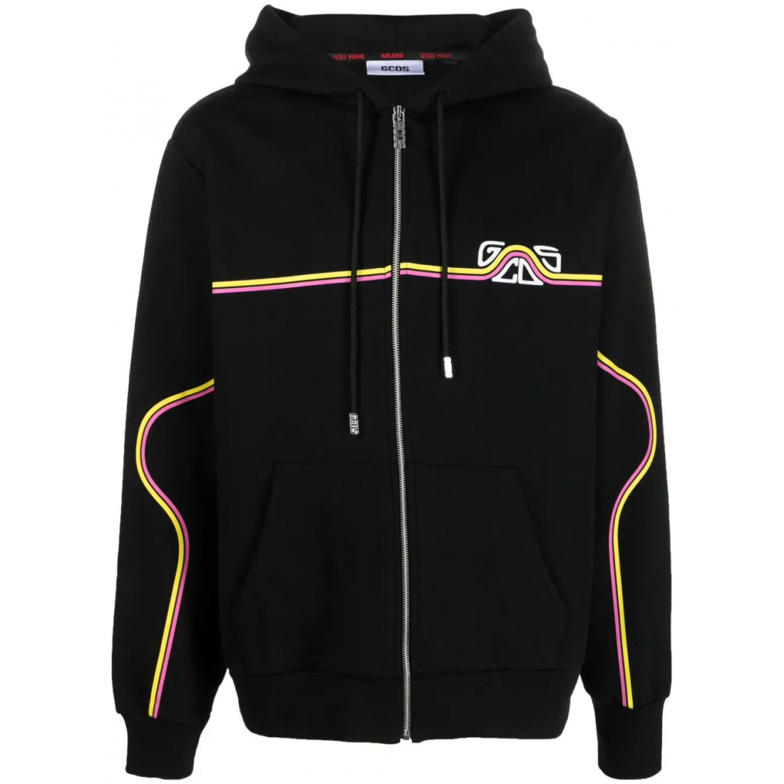 Sweatshirt à capuche  'Waved Logo-Print Zip-Up' pour Hommes