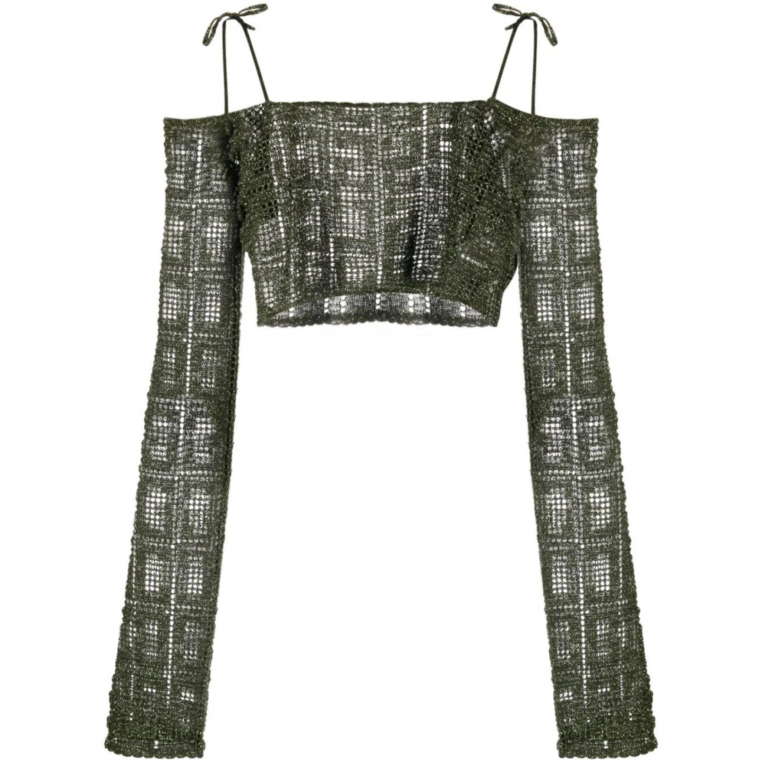 Crop Top 'Off-Shoulder Macramé' pour Femmes