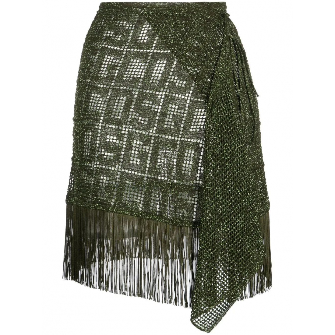 Mini Jupe 'Fringe-Detail Macramé' pour Femmes