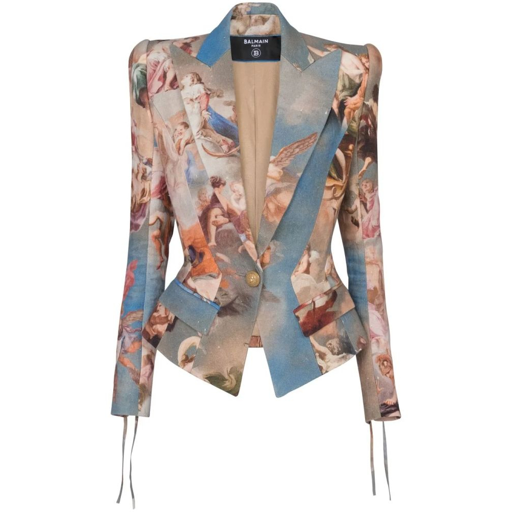 Blazer 'Abstract-Print Double-Breast' pour Femmes