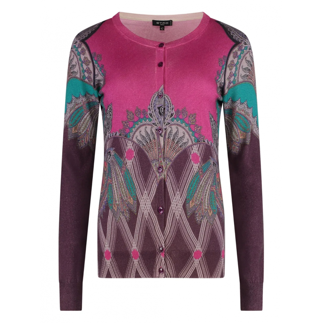 Women's 'Paisley-Print Button-Up' Cardigan