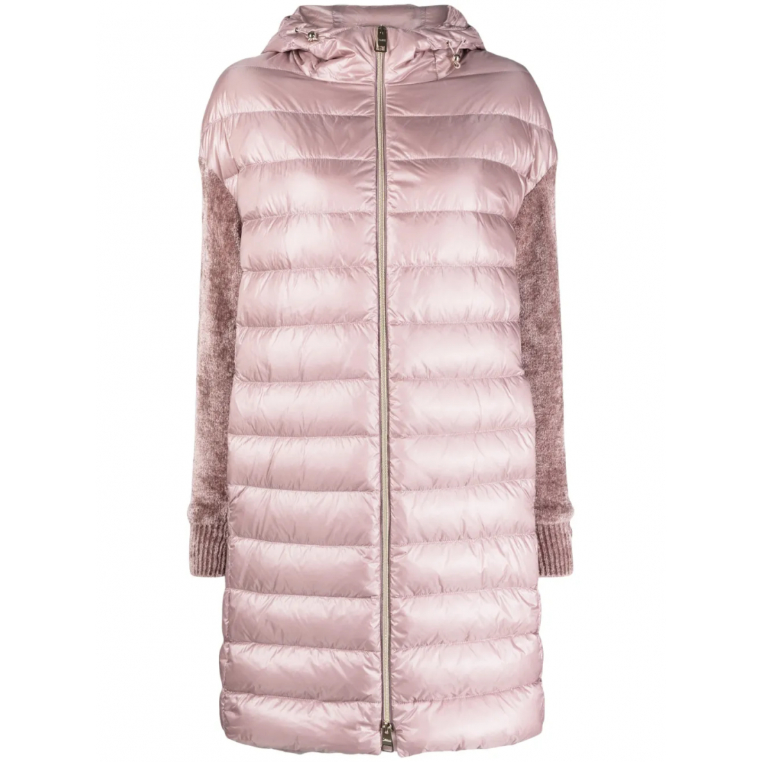 Manteau 'Contrast-Sleeve Padded Hooded' pour Femmes