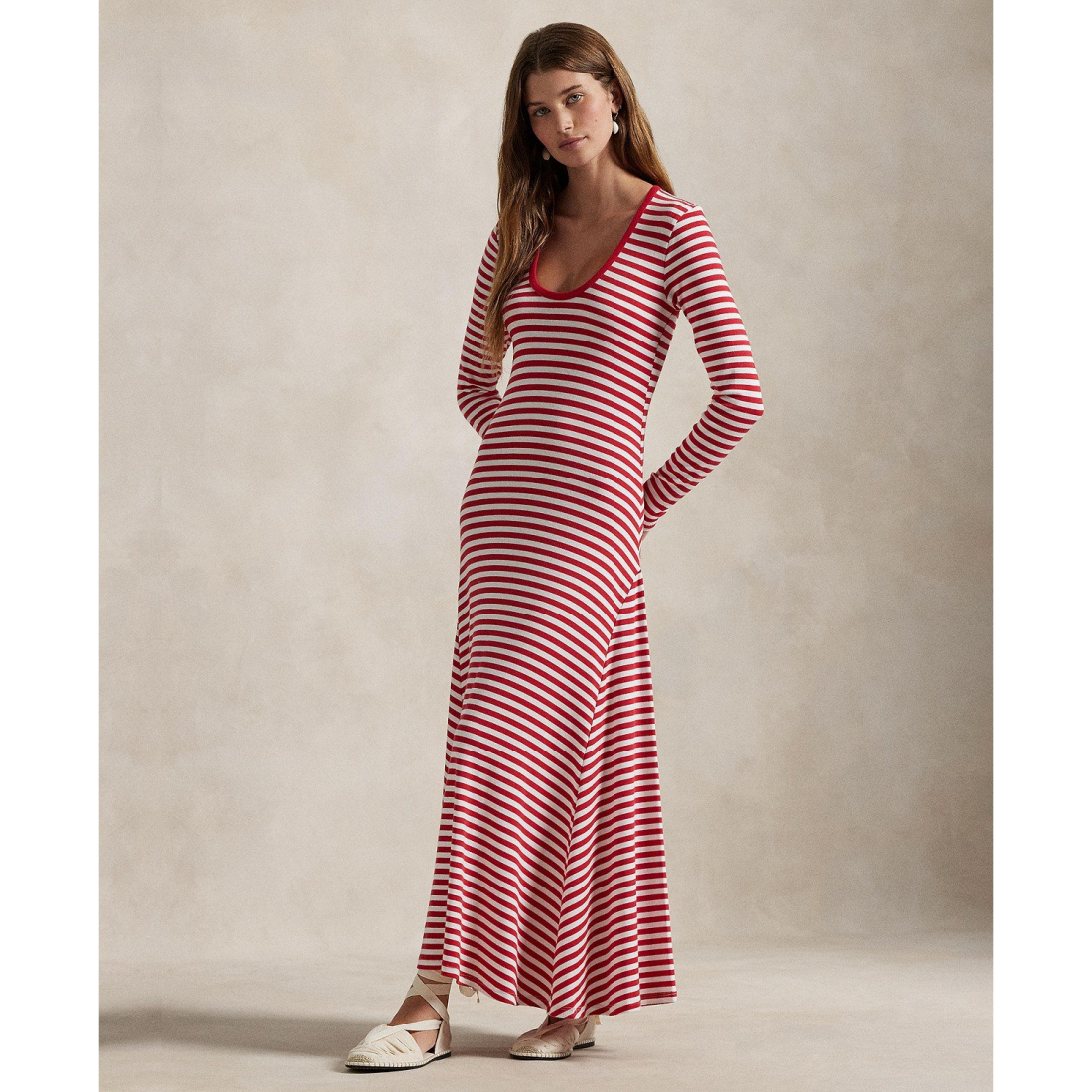 'Striped Scoopneck Dress' pour Femmes