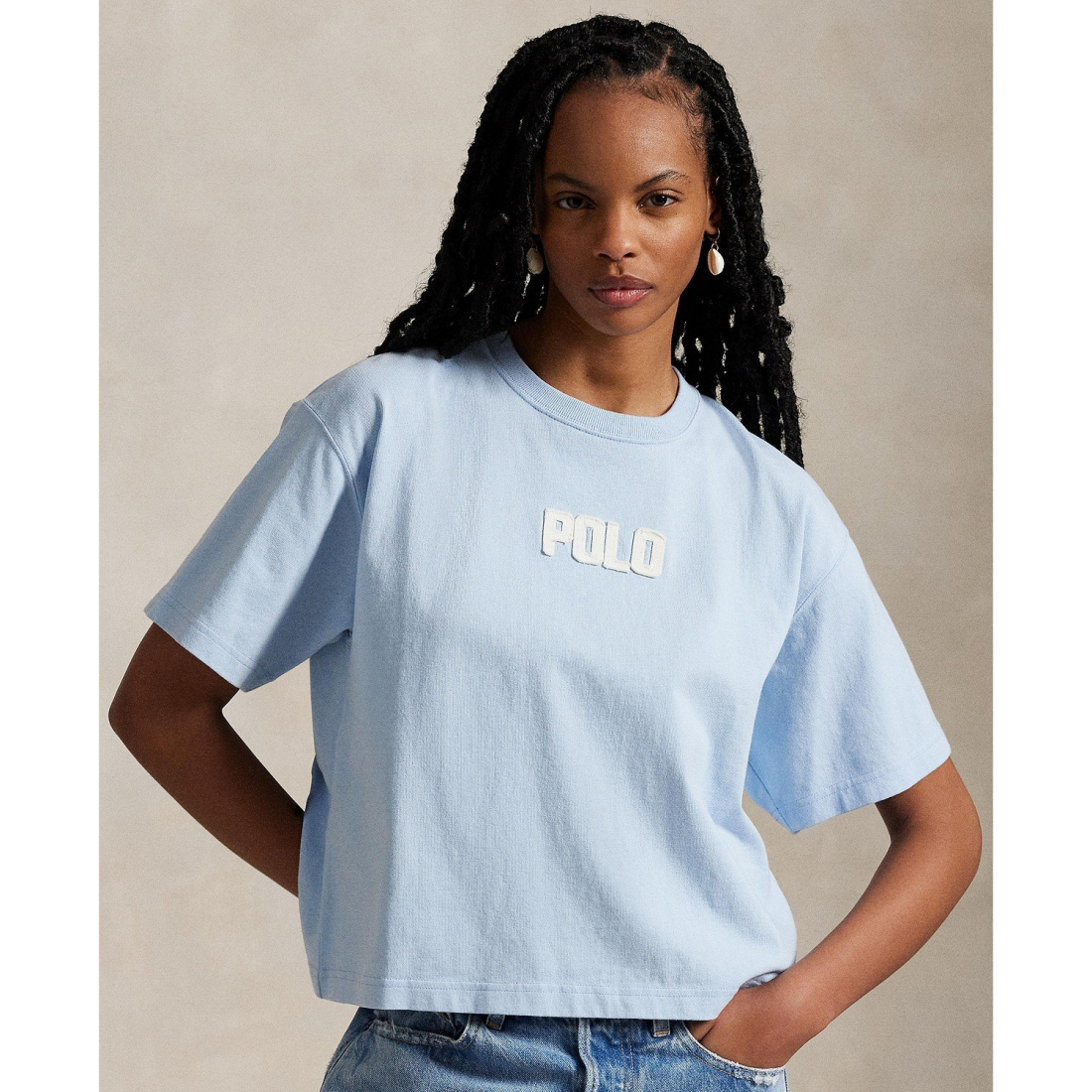 'Logo Cotton Jersey Crewneck Tee' pour Femmes