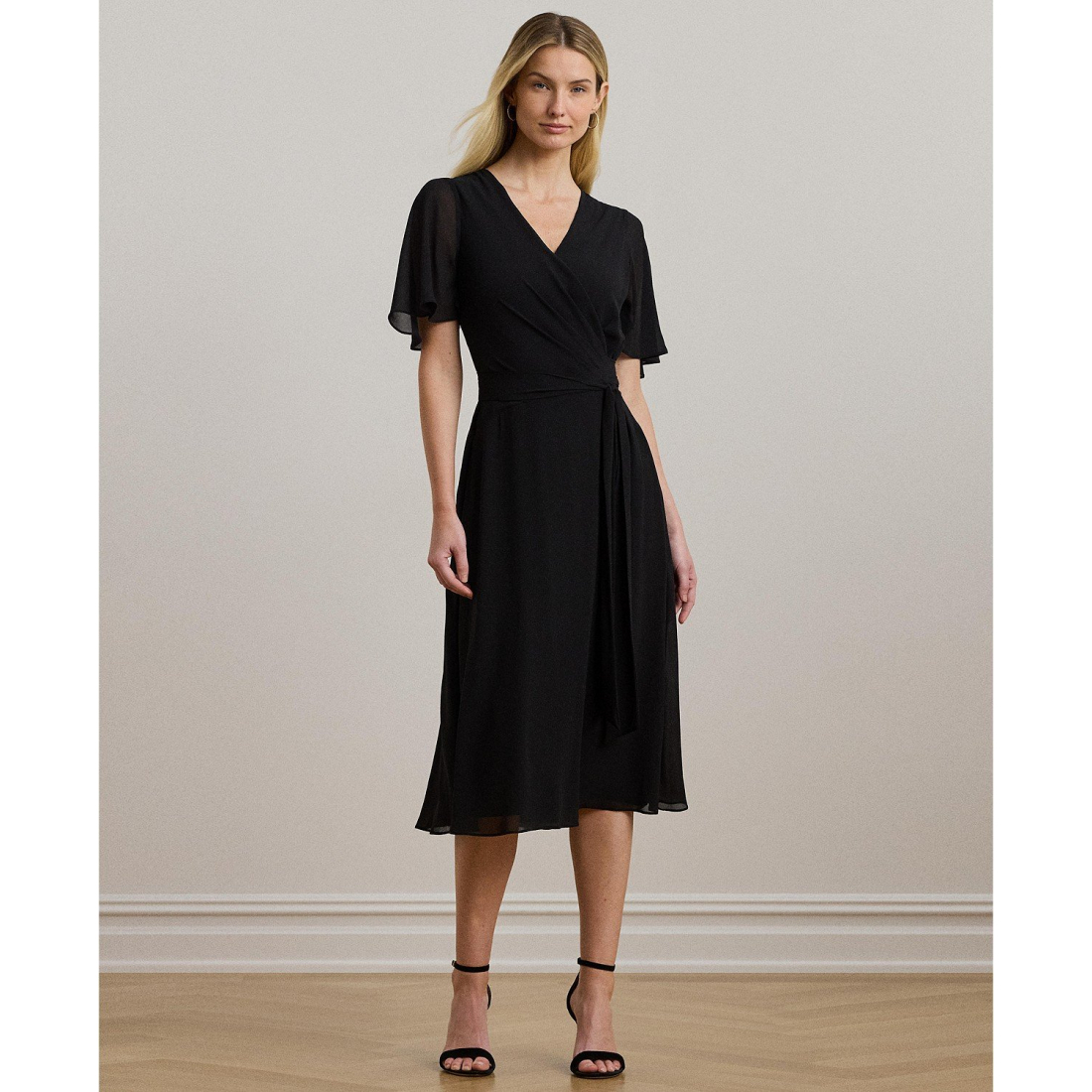 'Belted Georgette Dress' pour Femmes