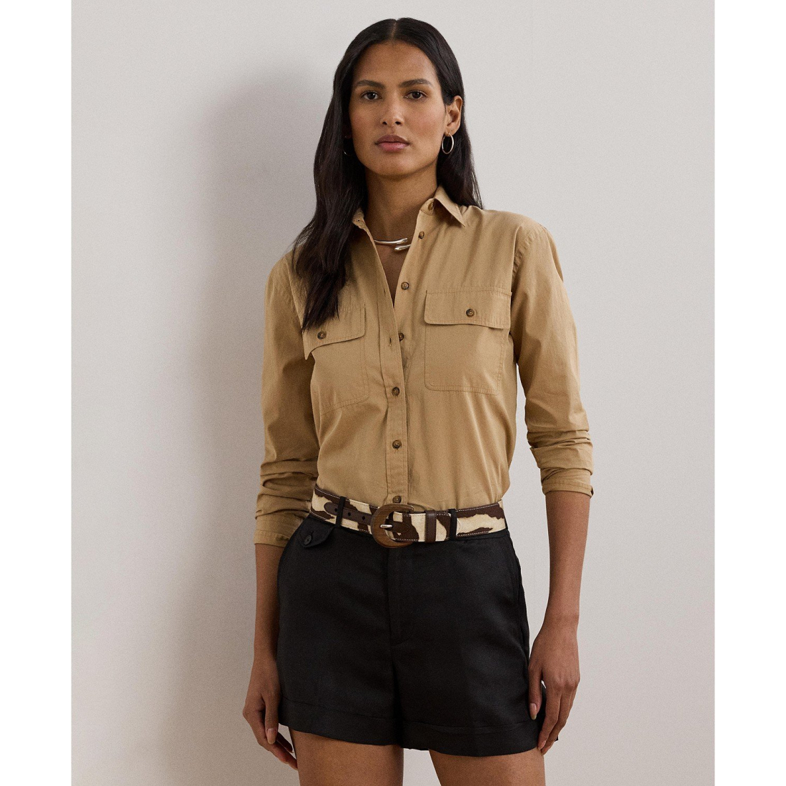 'Relaxed-Fit Featherweight Cotton Shirt' pour Femmes