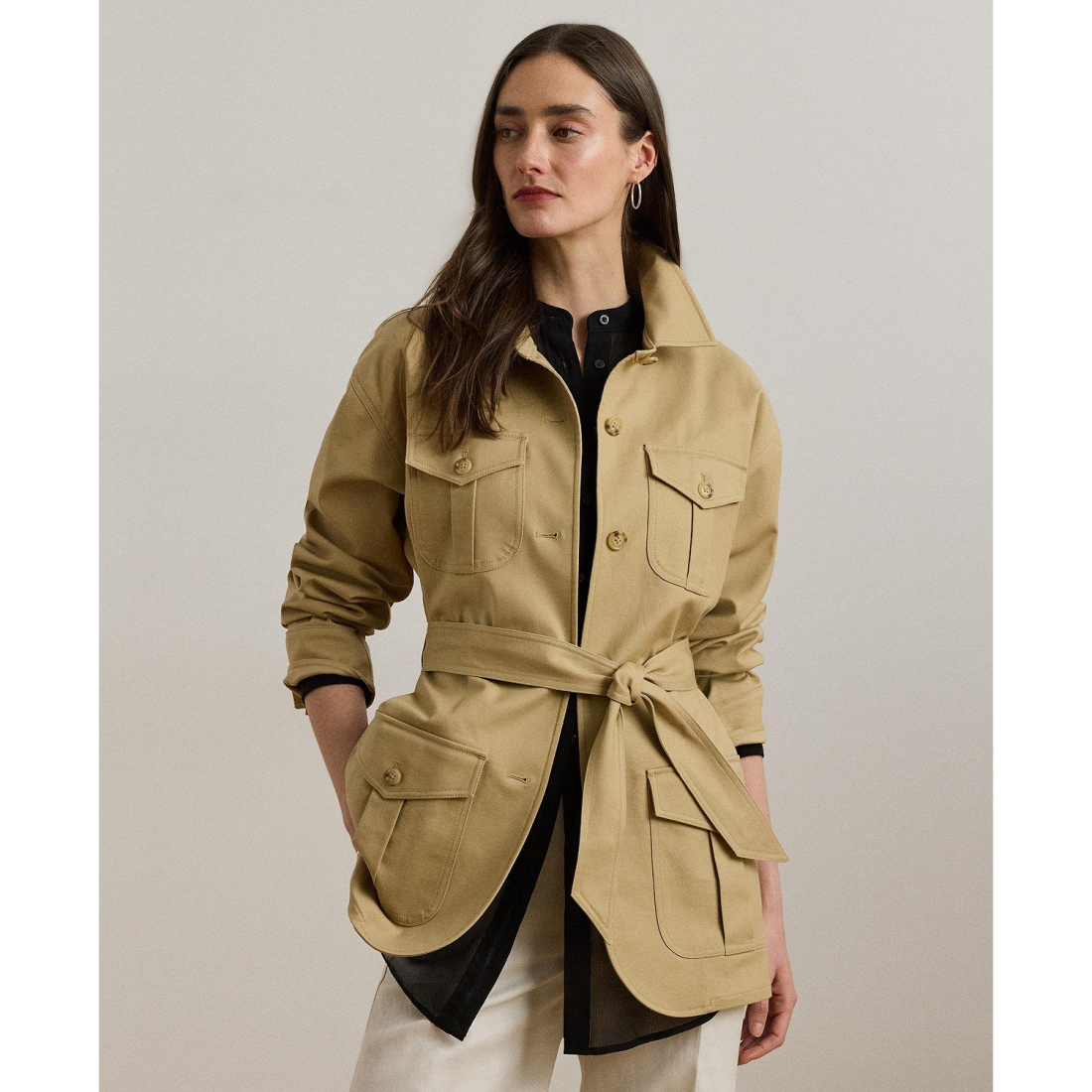 'Double-Faced Stretch Cotton Field Jacket' pour Femmes