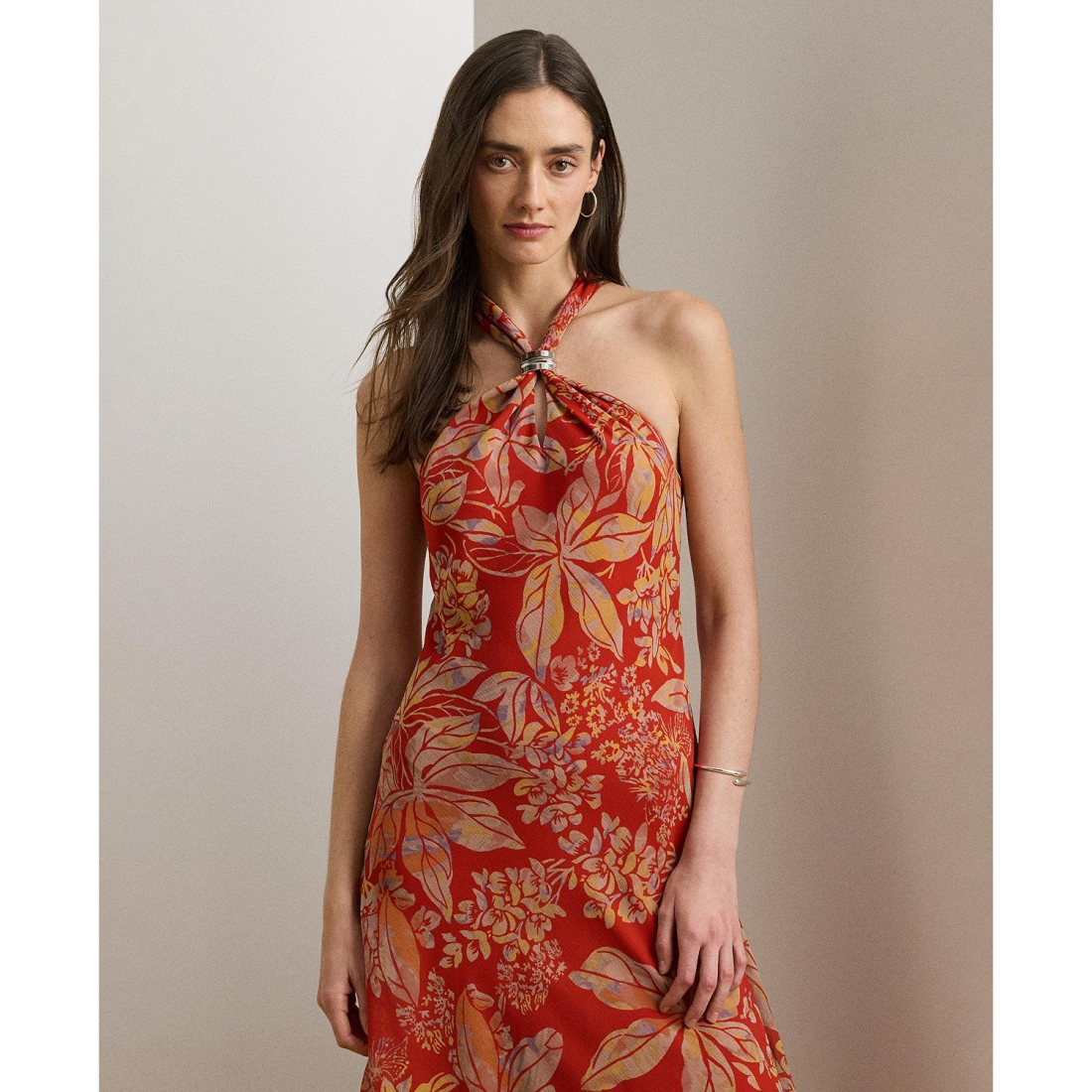 Women's 'Floral Georgette Halter Dress'