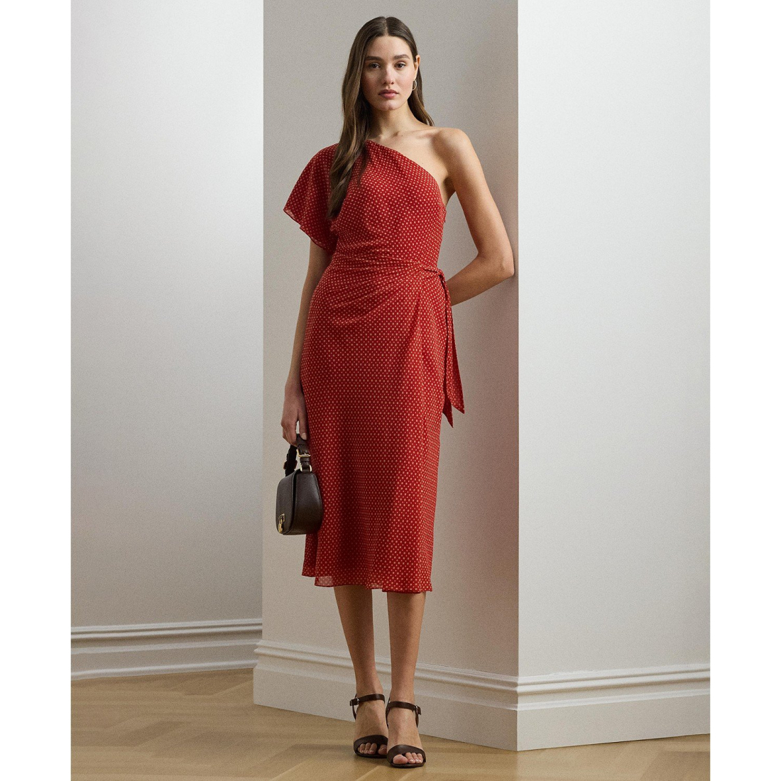 'Geo-Print Georgette One-Shoulder Dress' pour Femmes