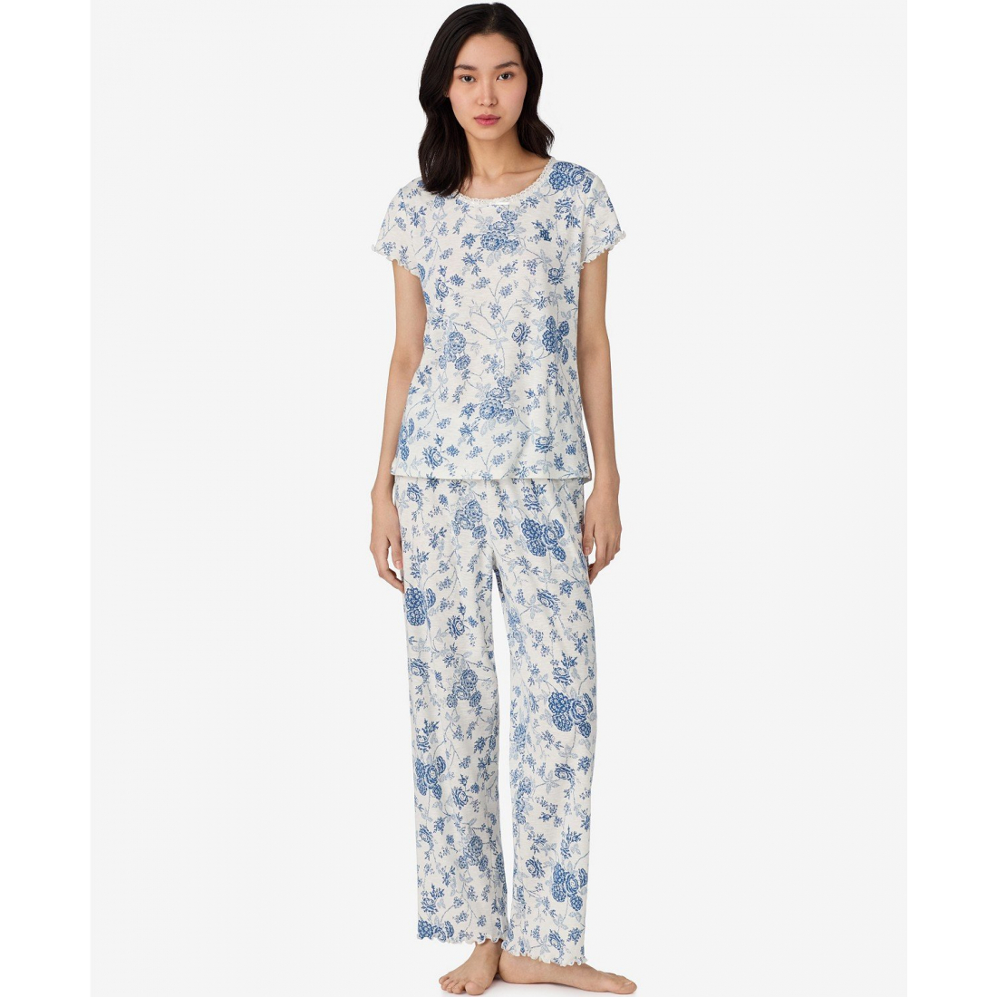 'Short Sleeve Ankle Pant Pajama Set' für Damen