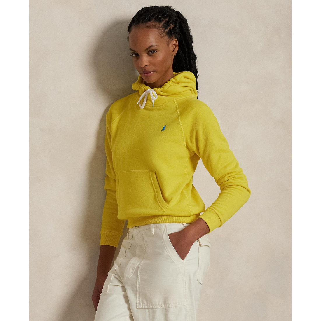 'Shrunken Fit Fleece Hoodie Sweatshirt' pour Femmes