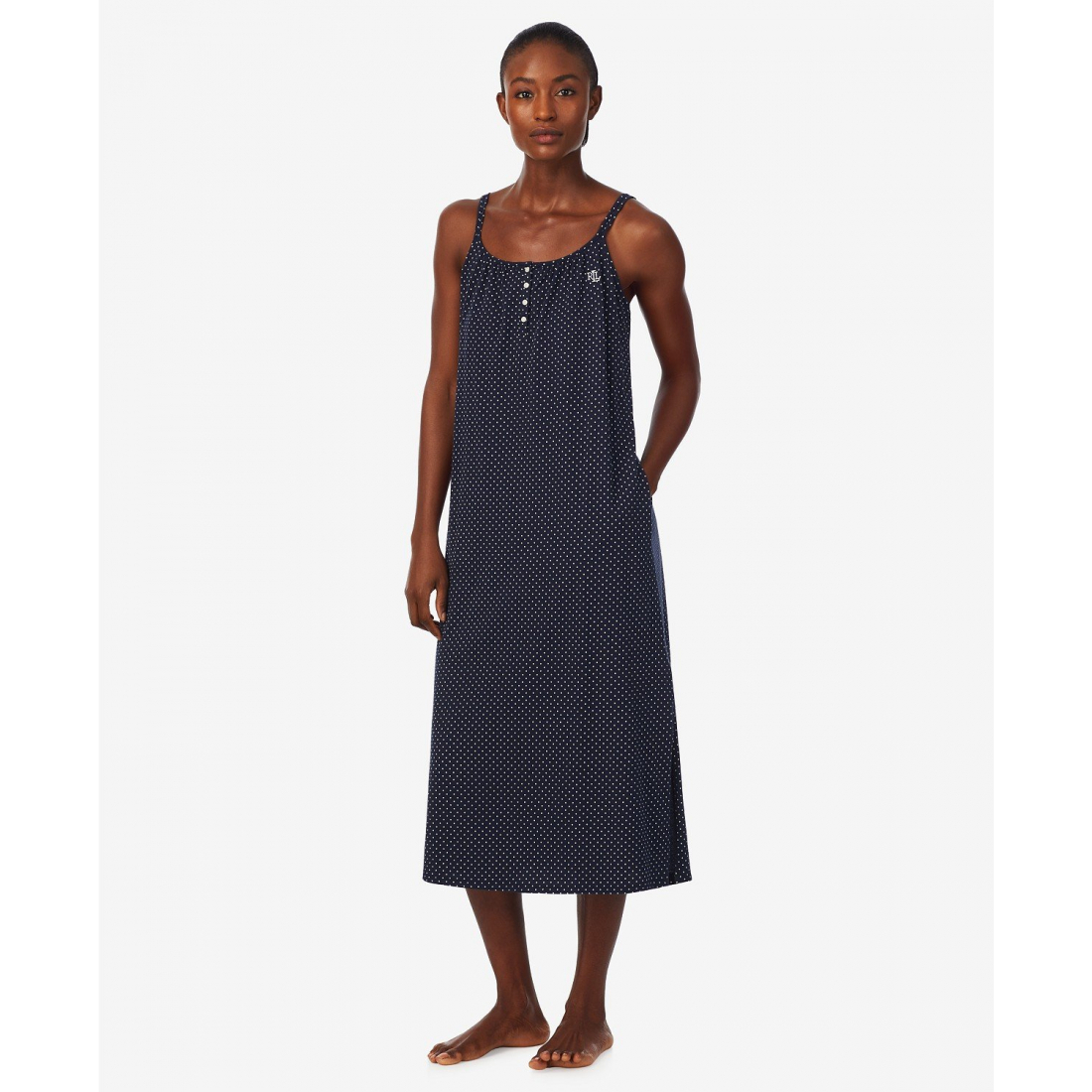 'Double Strap Button Neck Ballet Gown' pour Femmes