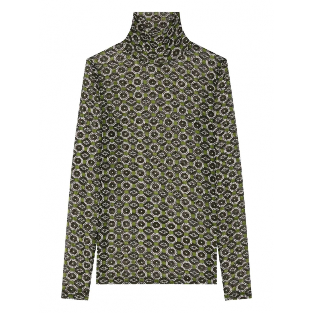 Col roulé 'Geometric-Pattern Turtleneck' pour Femmes