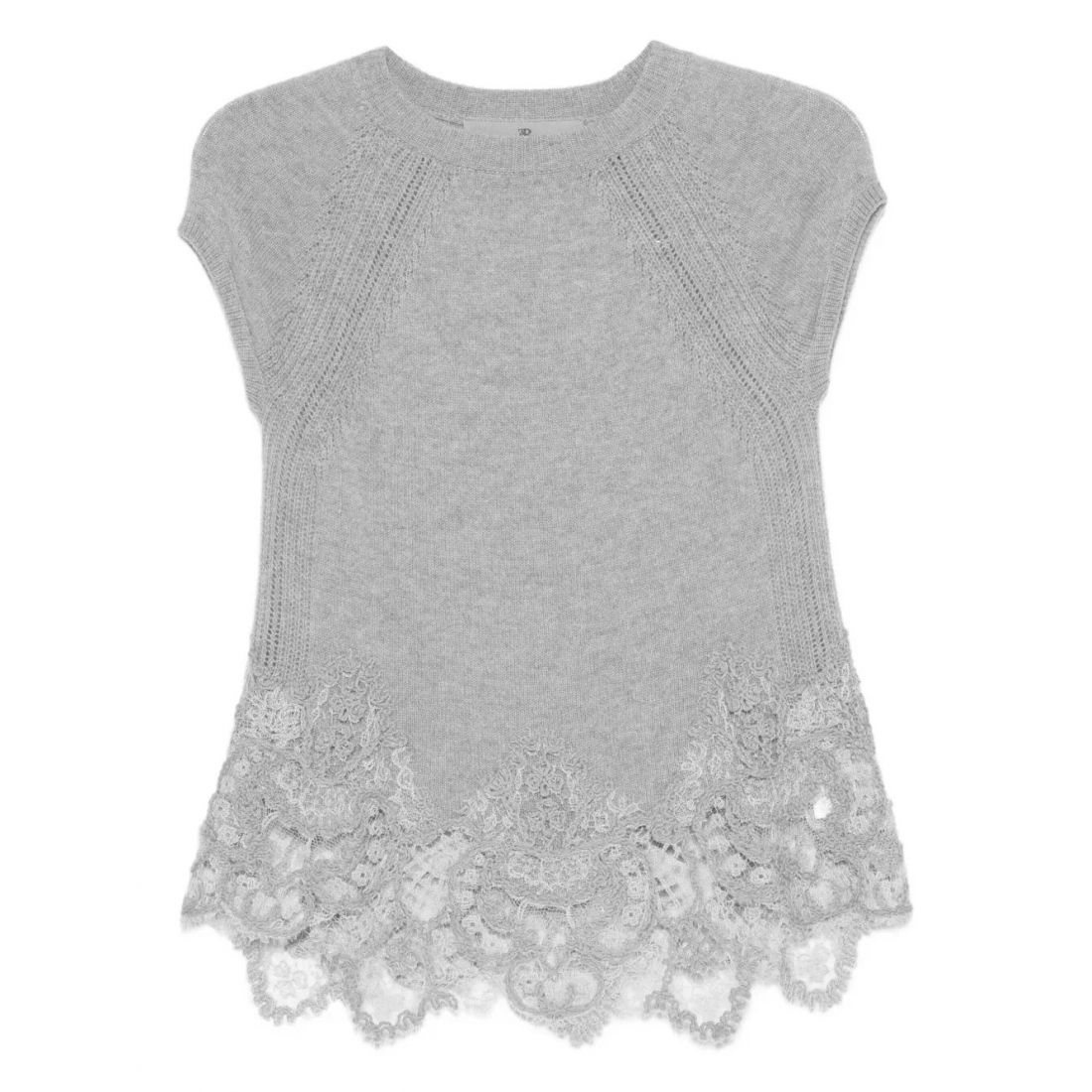 Top à manches courtes 'Lace-Trimmed' pour Femmes