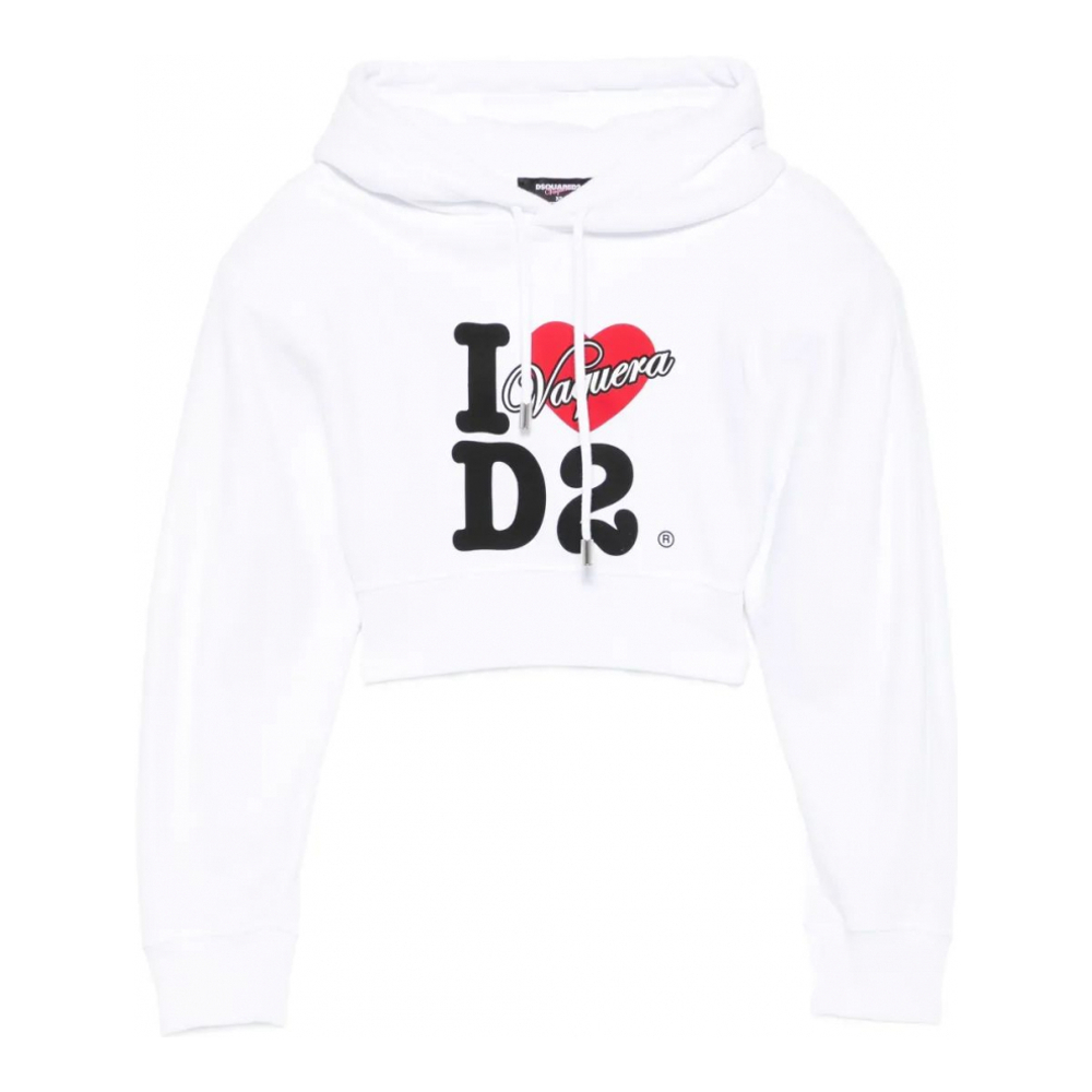 Sweatshirt à capuche  'Logo-Print Cropped' pour Femmes