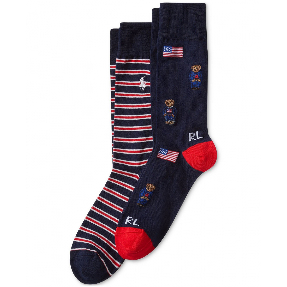 '2-Pk. Americana Bear Socks' pour Hommes