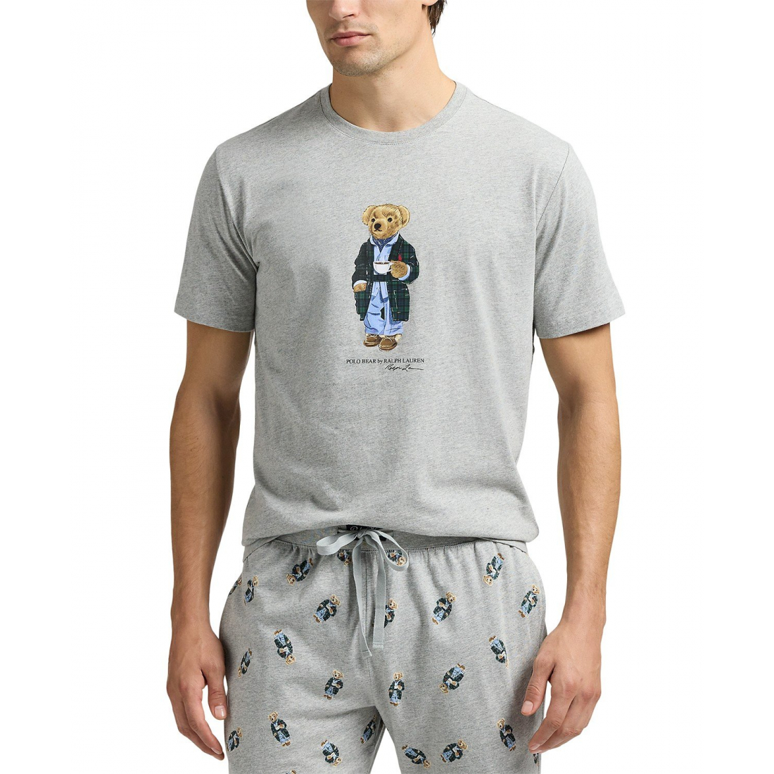 'Knit Bear Short Sleeve T-Shirt and Jogger Pajama Set' pour Hommes
