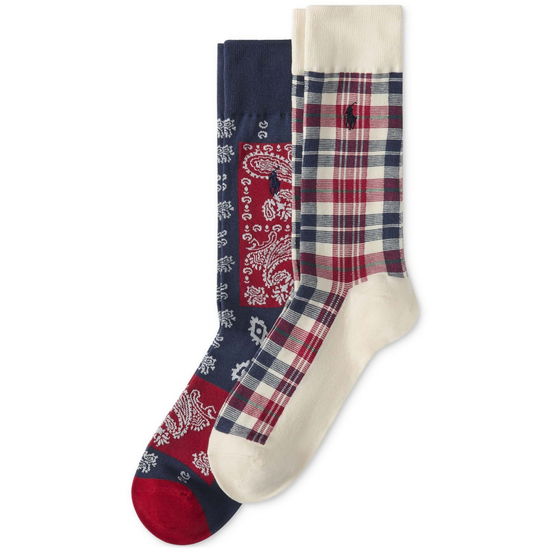 '2-Pk. Plaid & Bandana Slack Socks' pour Hommes