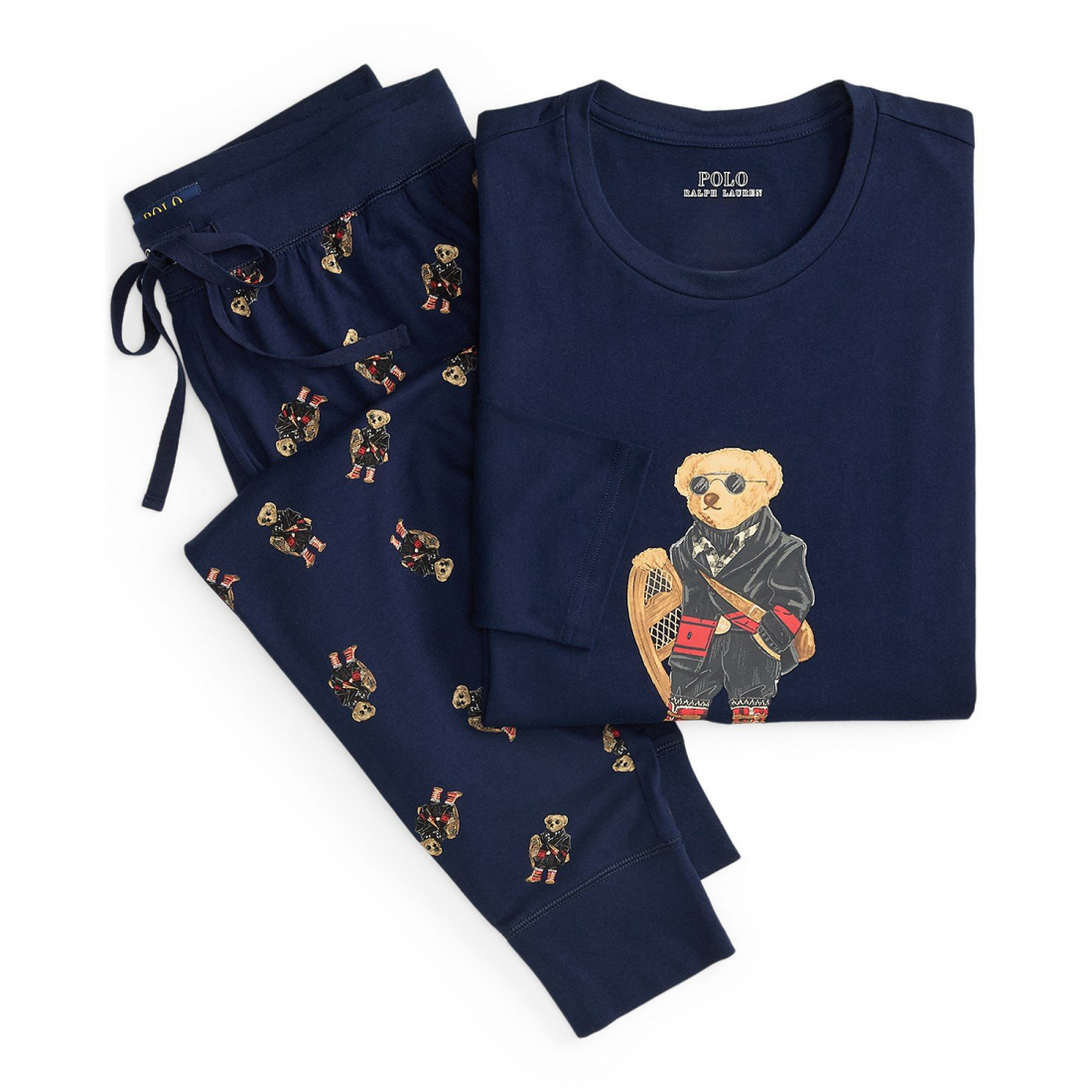 '2-Piece Long Sleeve Crew T-Shirt and Joggers Pajama Set' pour Hommes