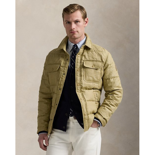 'Quilted Linen Down Jacket' pour Hommes