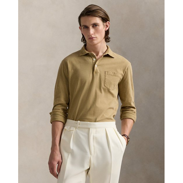 'Classic Fit Sueded Jersey Polo Shirt' pour Hommes