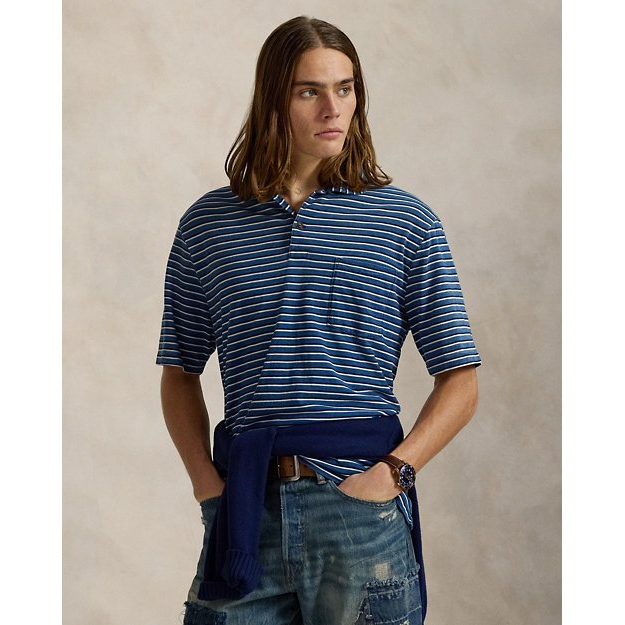 'Classic Fit Striped Jersey Polo Shirt' pour Hommes