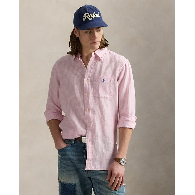 'Classic Fit Striped Linen Shirt' pour Hommes