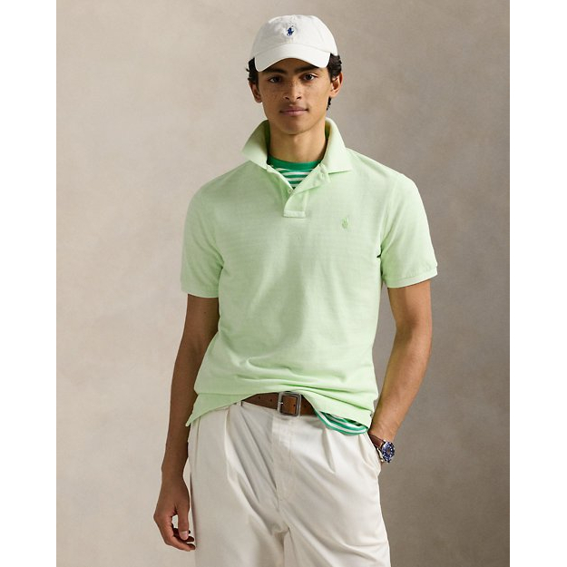 'Classic Fit Mineral-Dyed Mesh Polo Shirt' pour Hommes