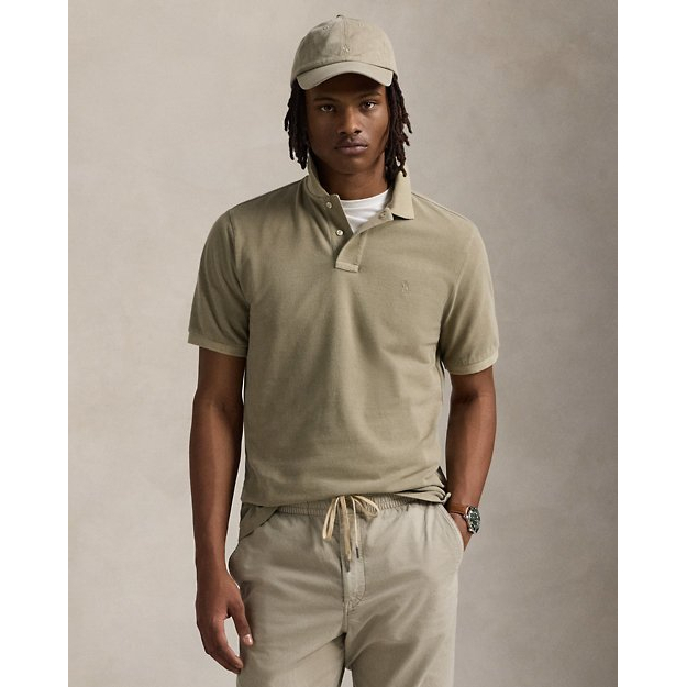 'Classic Fit Mineral-Dyed Mesh Polo Shirt' pour Hommes
