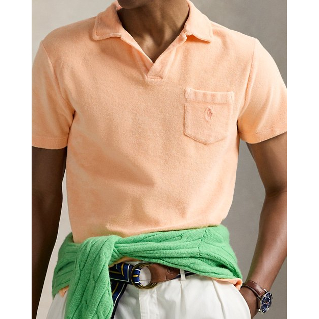 'Mineral-Dyed Terry Polo Shirt' pour Hommes