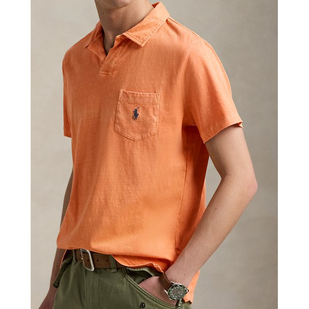 'Standard Fit Cotton-Linen Polo Shirt' pour Hommes
