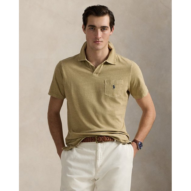 'Standard Fit Cotton-Linen Polo Shirt' pour Hommes