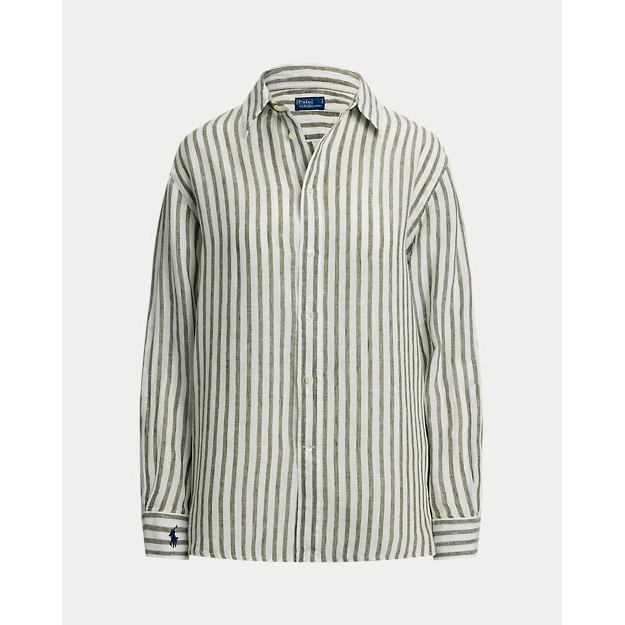 'Oversize Fit Striped Linen Shirt' pour Femmes
