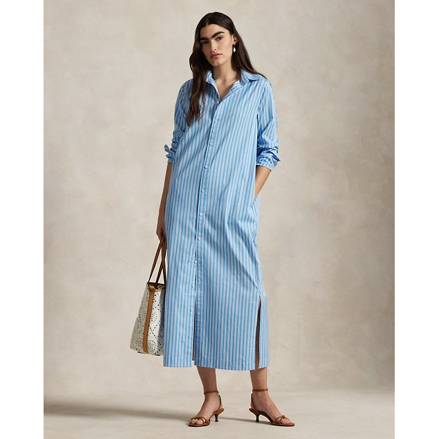 'Striped Cotton Long Shirtdress' pour Femmes