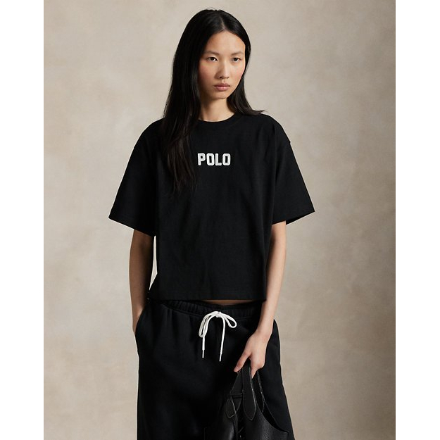 'Logo Cotton Jersey Crewneck Tee' pour Femmes