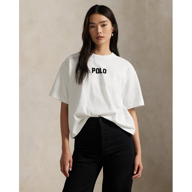 'Logo Cotton Jersey Crewneck Tee' pour Femmes